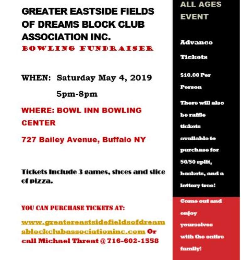 Bowling Fundraiser for Greater Eastside Fields of Dreams Block Club
