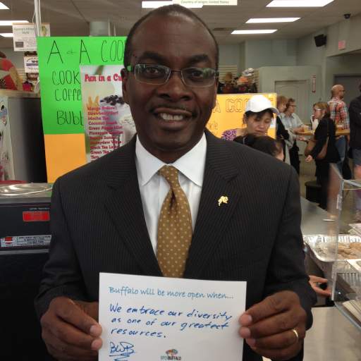 Mayor Brown with his completed Open When card.