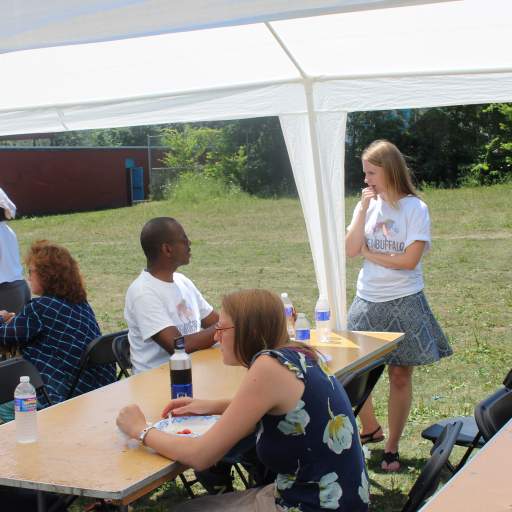 The Open Buffalo community cookout and press conference at Massachusetts Avenue Park on July 28.