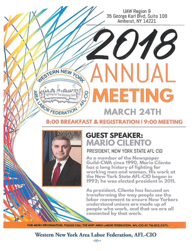 WNY Area Labor Federation: Annual Meeting