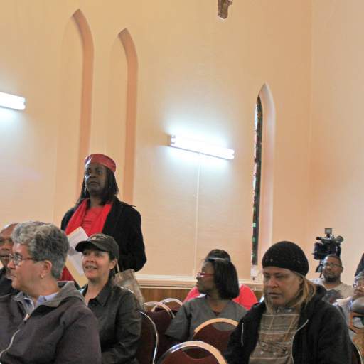 Fruit Belt residents offer comments during an Ellicott District Stakeholders meeting hosted by Buffalo Common Council President Darius Pridgen.