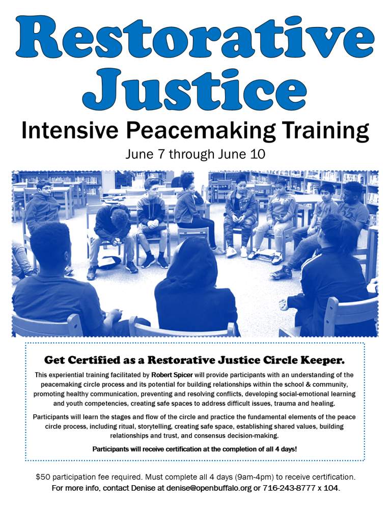 Coming June 7-10: Restorative Justice Workshop!