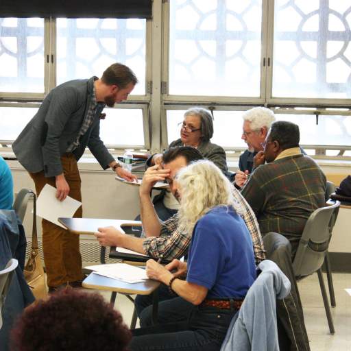 Nate Gulley, Open Buffalo Director of Civic Capacity, leads a community organizing strategy workshop at the Citizen Planning School. (Photo by Citizen Planning School)