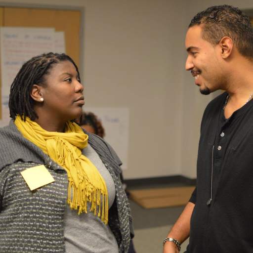 Shaketa Redden of VOICE-Buffalo and Abel Cano of the Leading Change Network.