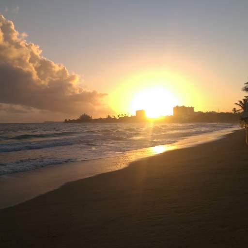 The sun rises above San Juan.