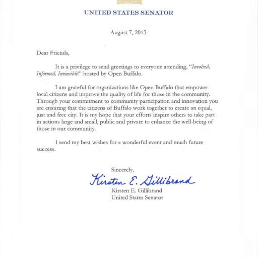 Senator Gillibrand Support Letter