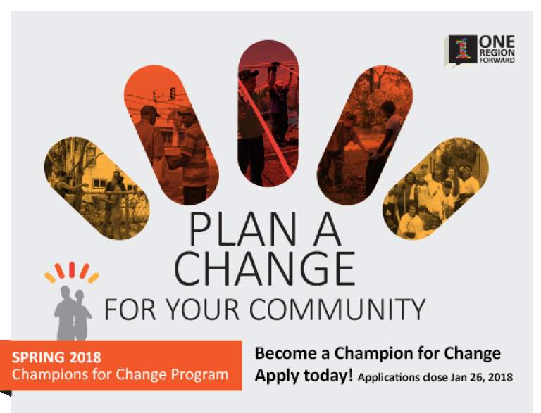 Apply today to become a Champion for Change with One Region Forward!