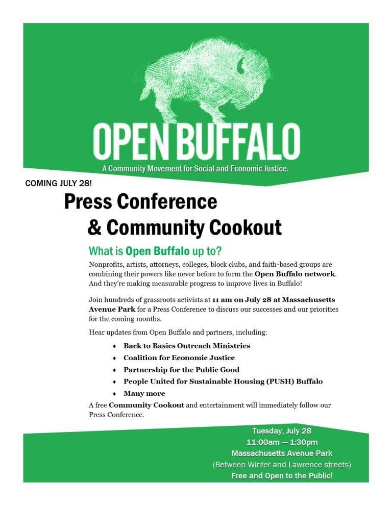 Open Buffalo Press Conference and Community Cookout