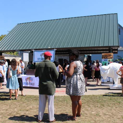 The Open Buffalo community cookout and press conference at Massachusetts Avenue Park on July 28.