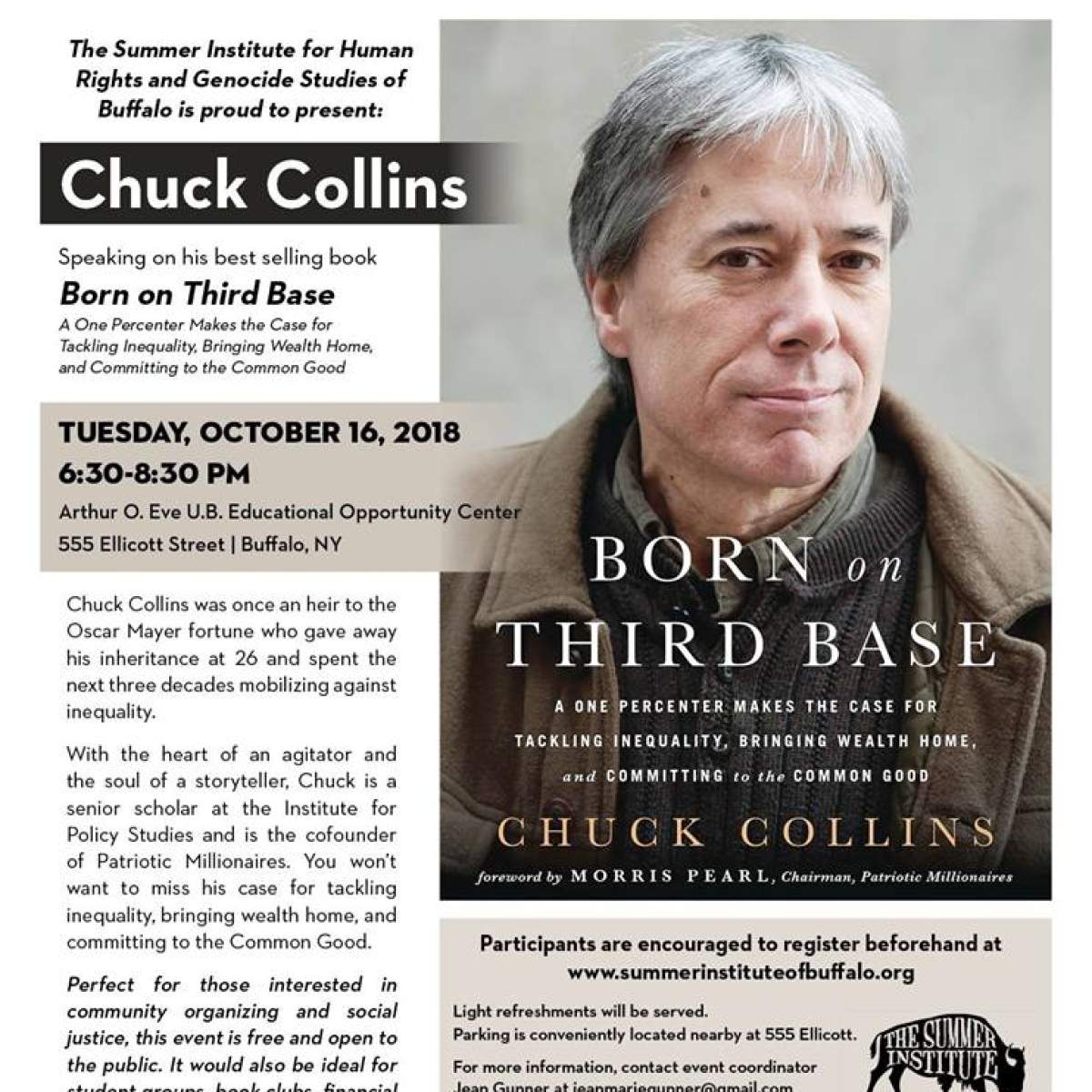 An Evening with Activist Chuck Collins Open Buffalo Buffalo, NY