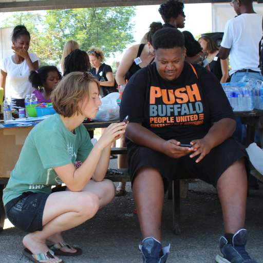 Megan McNally of The Foundry and John Washington of PUSH Buffalo.