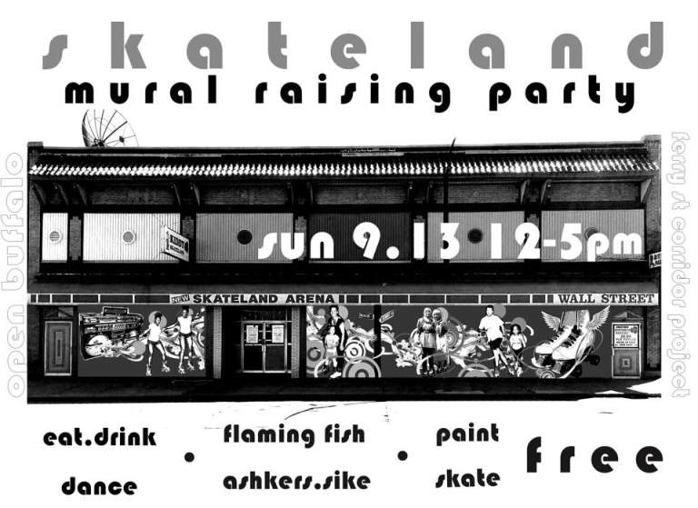 Skateland Mural Raising Party