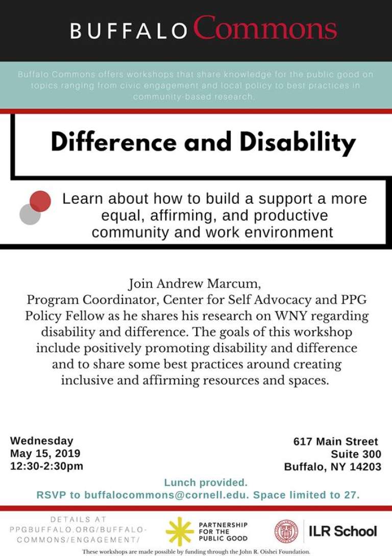 Buffalo Commons: Disability and Difference Workshop