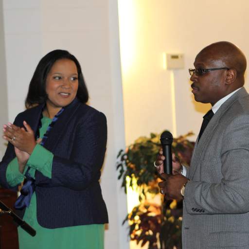 The evening's talk at Greater Works Christian Fellowship concludes.