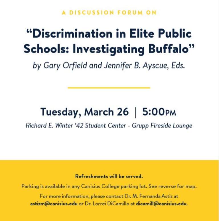 Discrimination in Elite Public Schools: Investigating Buffalo