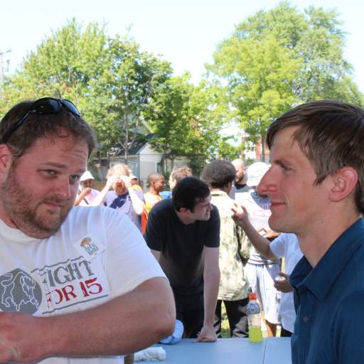 The Rev. Kirk Laubenstein of the Coalition for Economic Justice, and Anthony Armstrong of Make Communities.
