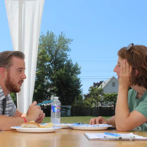 Nate Gulley of Open Buffalo and Megan McNally of The Foundry.