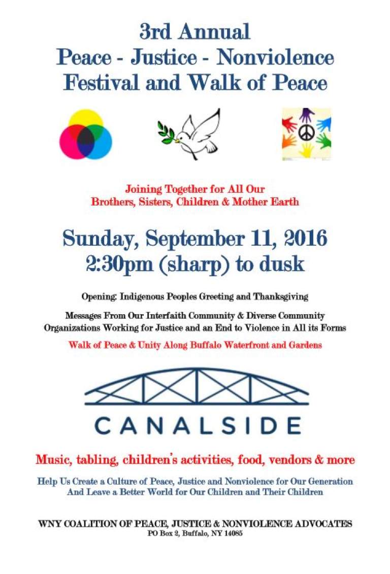 3rd Annual  Peace - Justice - Nonviolence  Festival and Walk of Peace