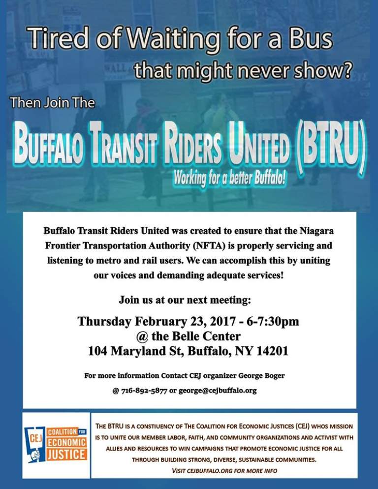 Buffalo Transit Riders United (BTRU) Meeting
