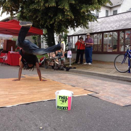 Breakdancing warm-up.